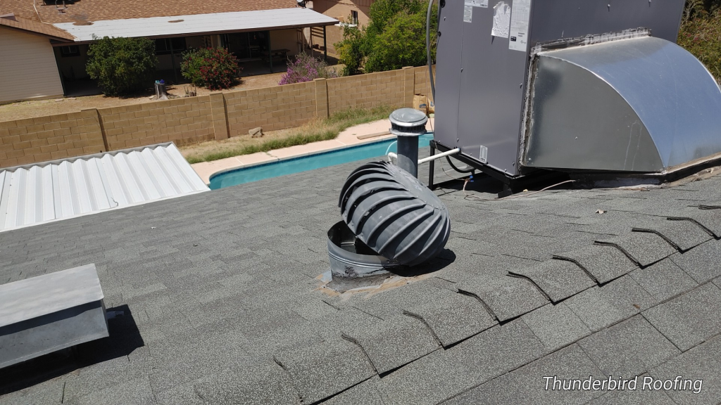 roof inspection in Phoenix Arizona checking roof ventilation and shingles