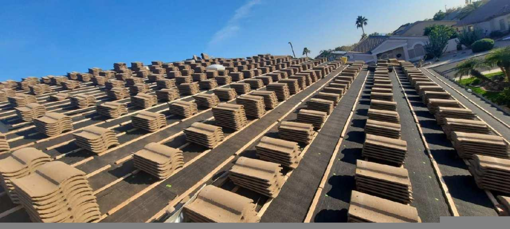 roof replacement in Phoenix Arizona with tile roof underlayment installation